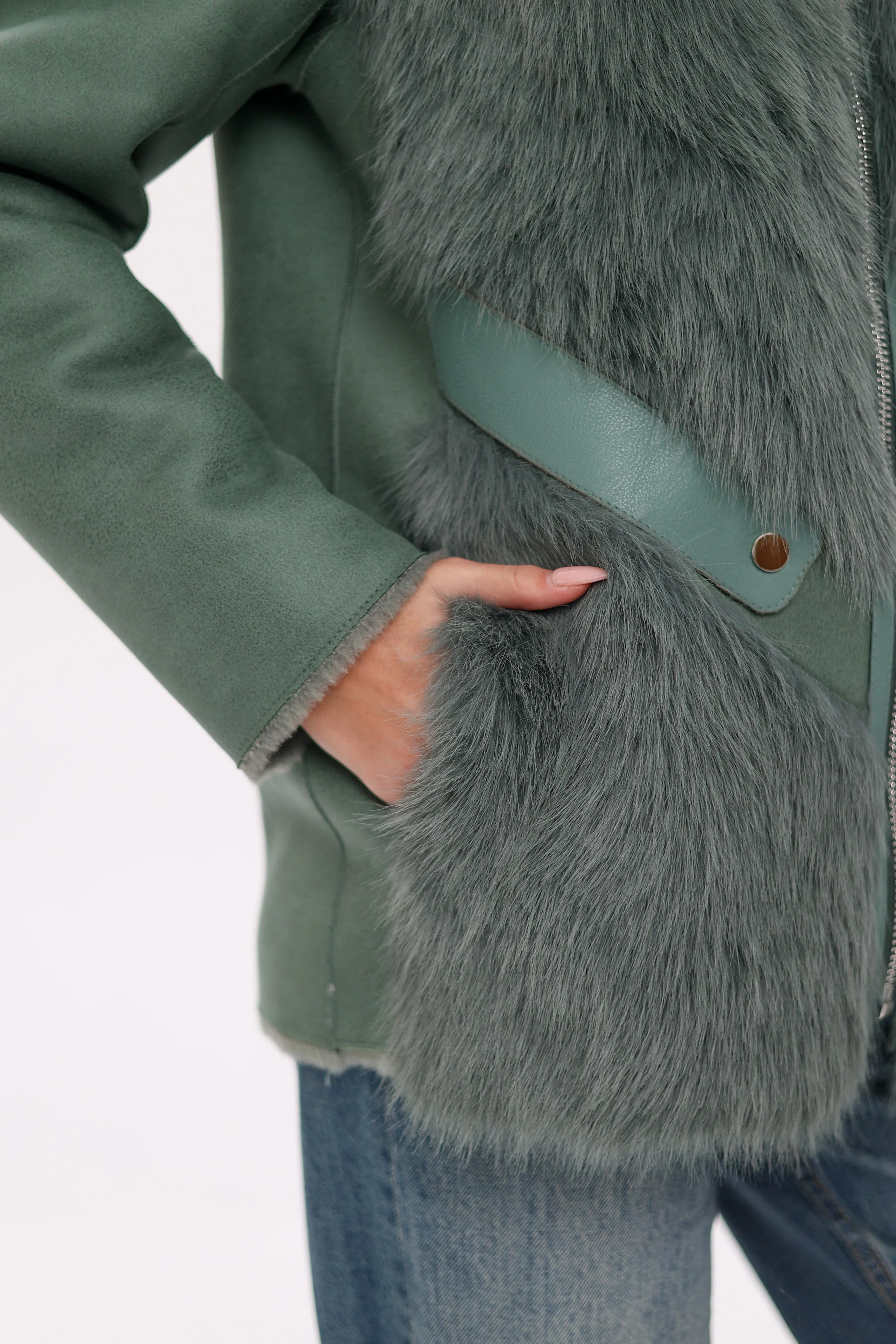 ⇆ Reversible Hooded Wool Blend Jacket