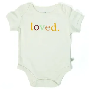 Baby “Loved” Short Sleeves Bodysuit - White