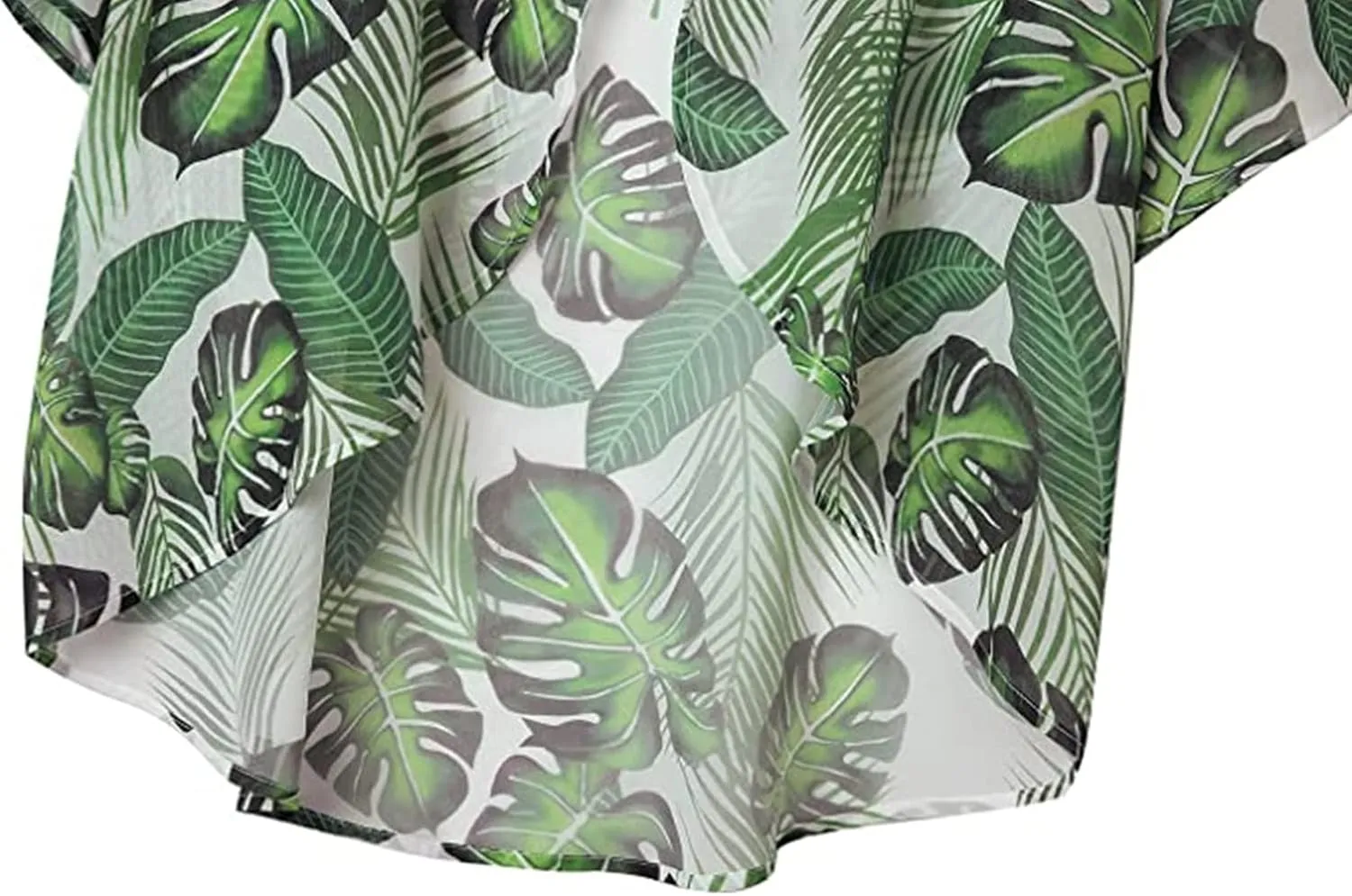 Barlver Women Floral Leaf Kimono Summer Cardigan Sheer Loose Half Sleeve Beach Shawl Chiffon Cover Up Casual Blouse Tops