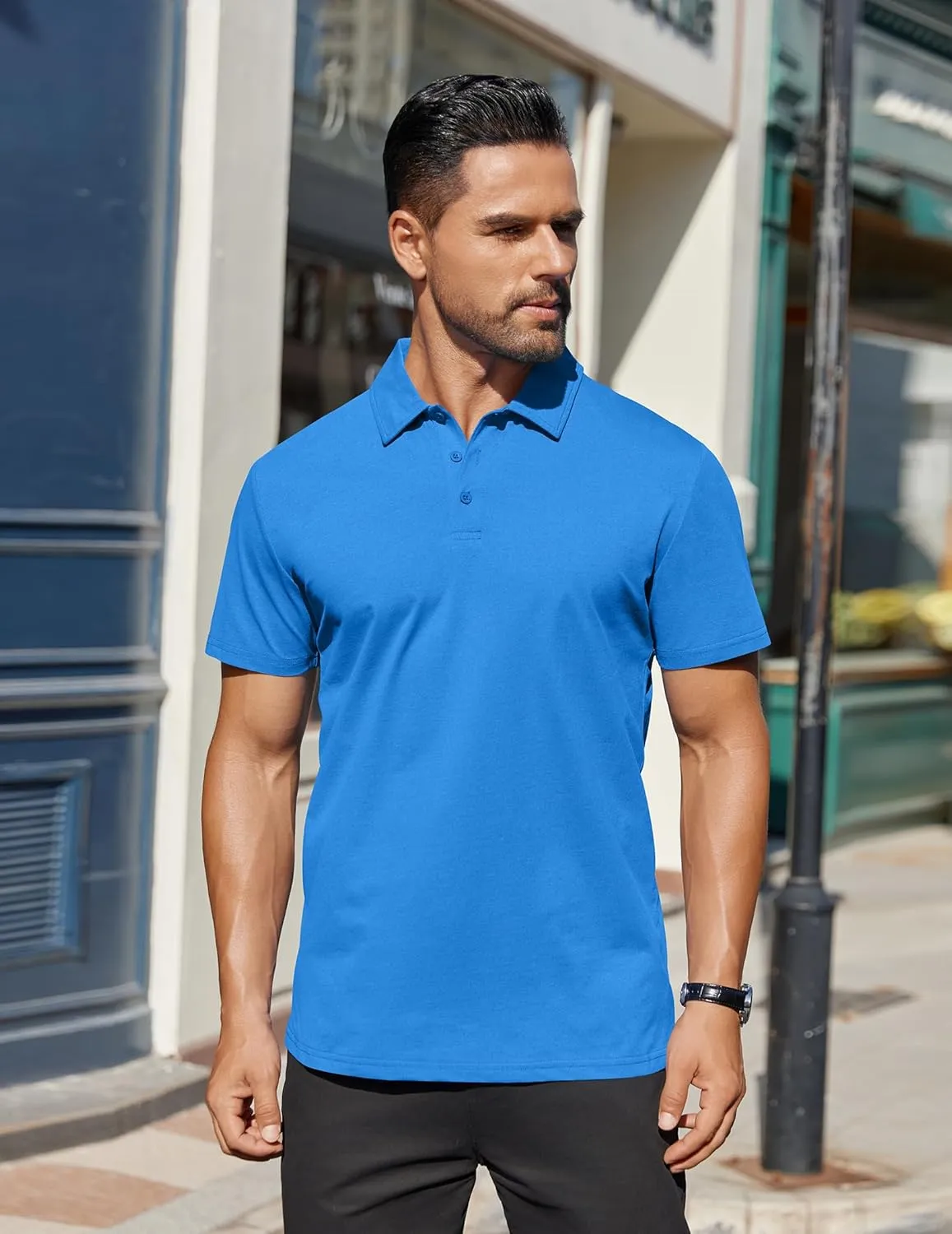 COOFANDY Men's Polo Shirts Short Sleeve Moisture Wicking Golf Shirt Fashion Casual Collared T-Shirt