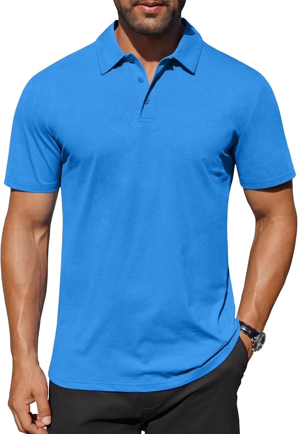 COOFANDY Men's Polo Shirts Short Sleeve Moisture Wicking Golf Shirt Fashion Casual Collared T-Shirt