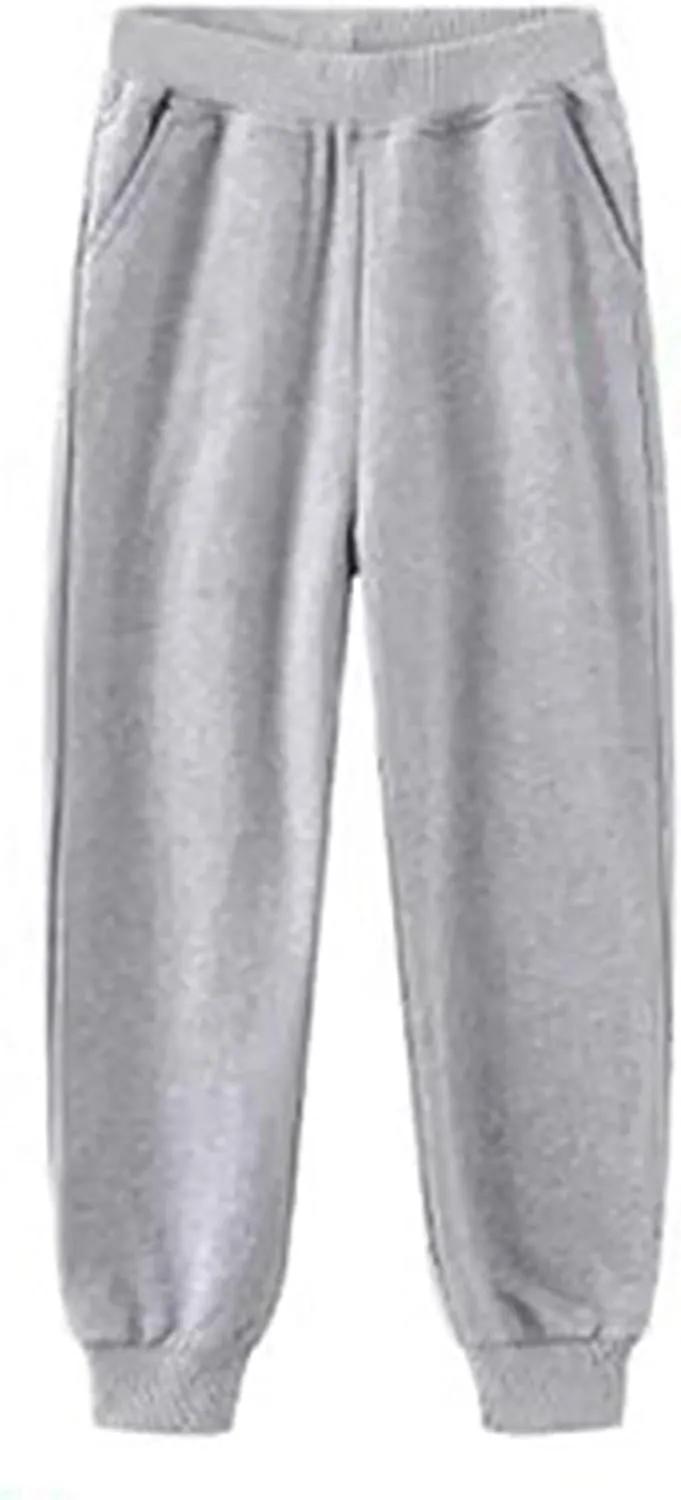 Cotton Sweatpants for Boys Girls Pull On ounge Pants Drawstring Joggers Teen Kids Toddler Elastic Waist Jogger Pants