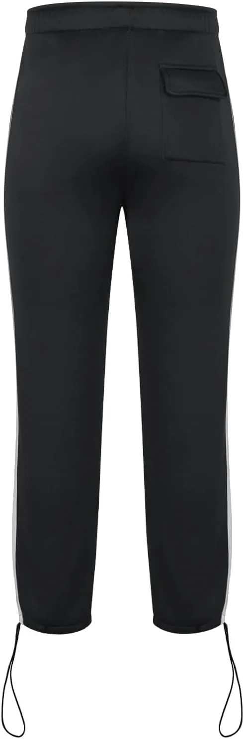 Finelylove Men's Casual Fleece Sweatpants Open Bottom Loose Fit Moisture Wicking Track Pants Striped Athletic Joggers
