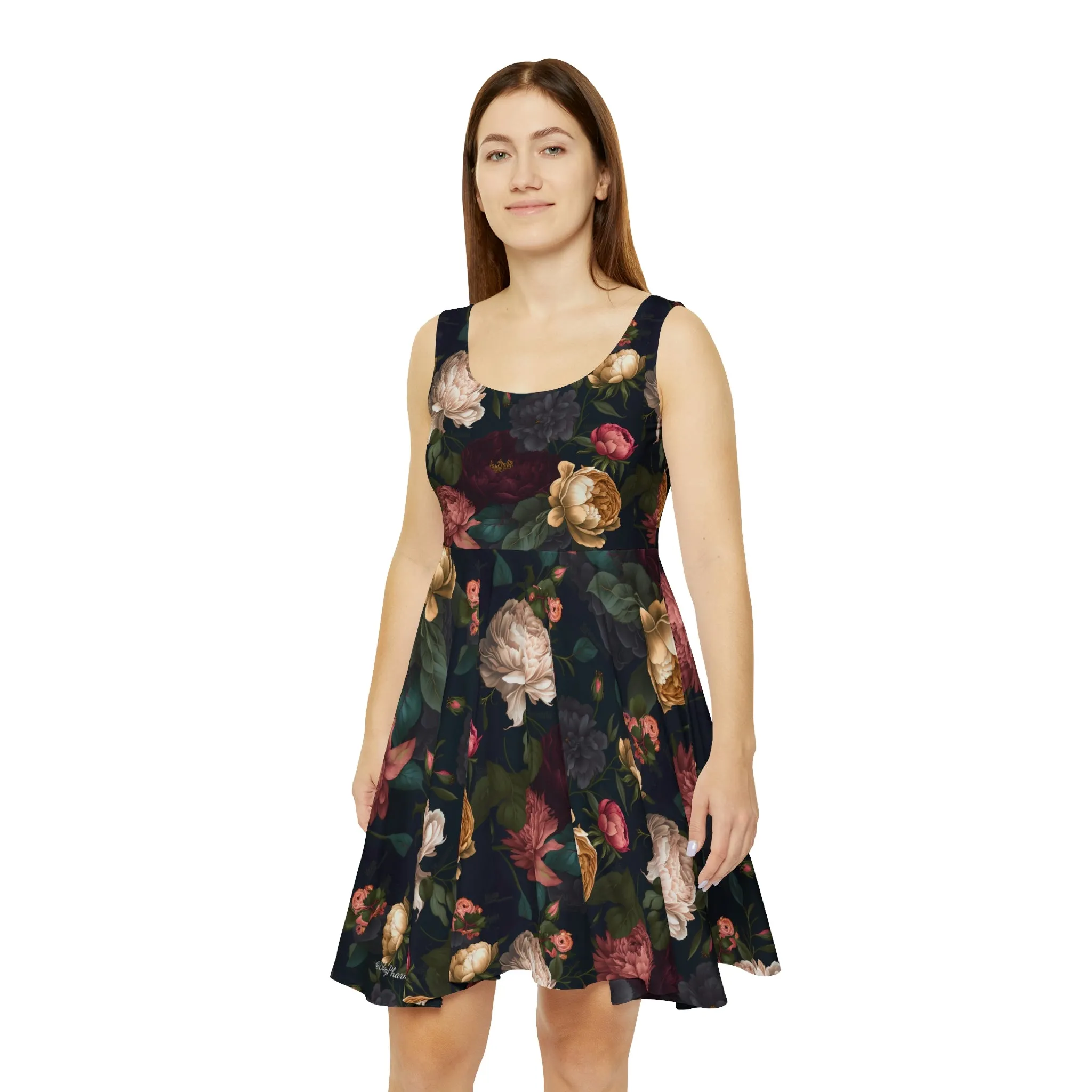 Floral Pattern Women's Skater Dress #24
