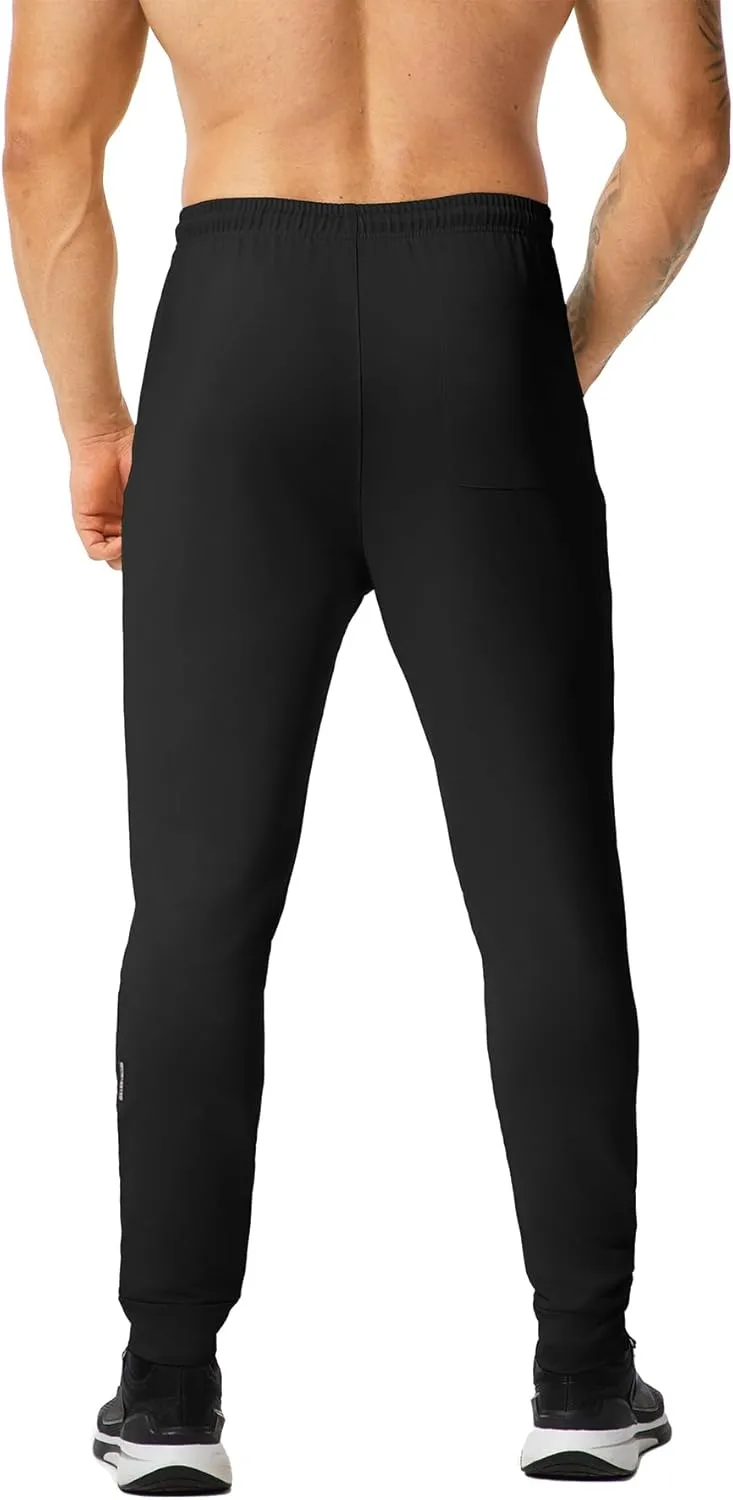 GYMELITE Men's Gym Sweatpants Workout Joggers Active Athletic Jogger Pants with Zipper Pockets Casual Running Track Pants