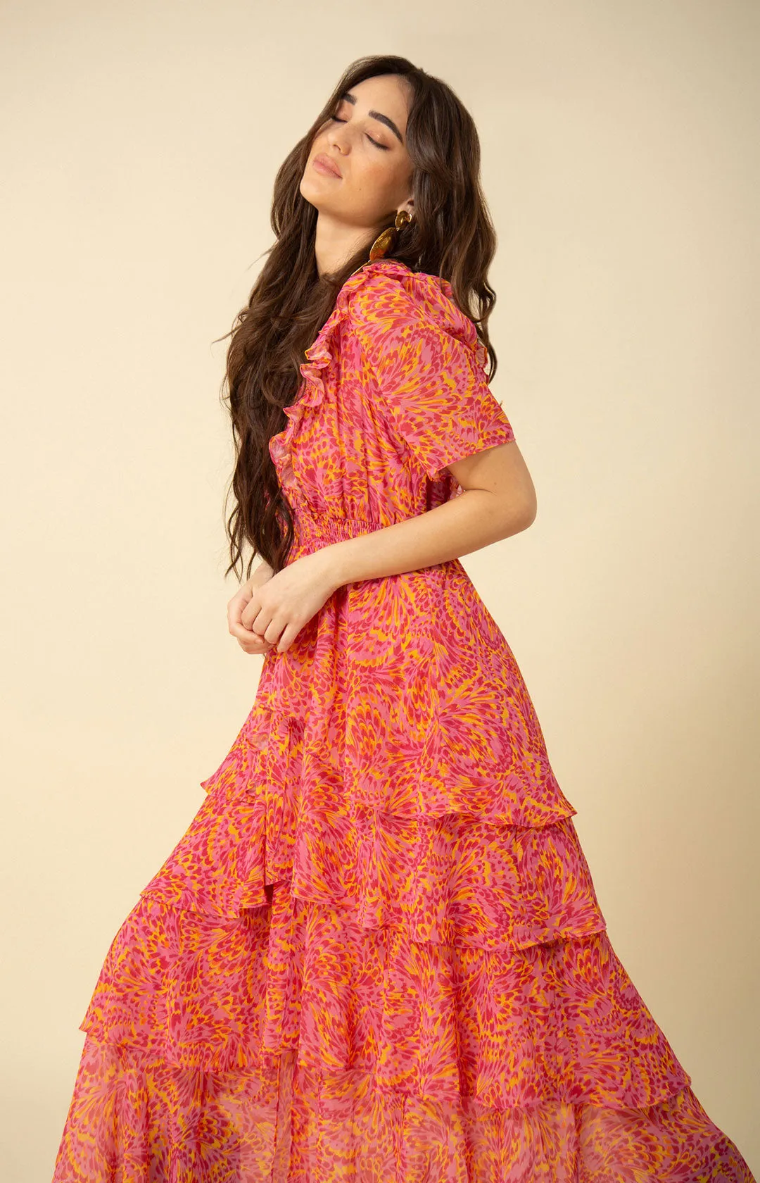 Laylee Tiered Chiffon Dress