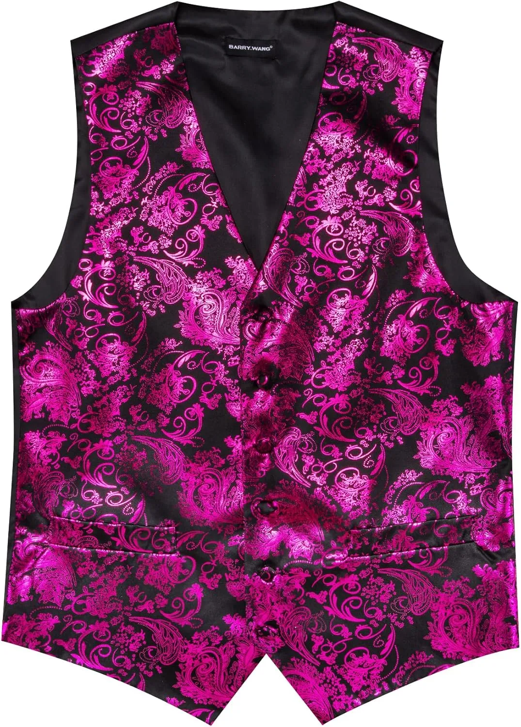 Mens Vest Tie Set Shiny Paisley V-neck Floral Waistcoat Necktie Hanky Pin Clip Cufflinks Tuxedo Casual Disco Party