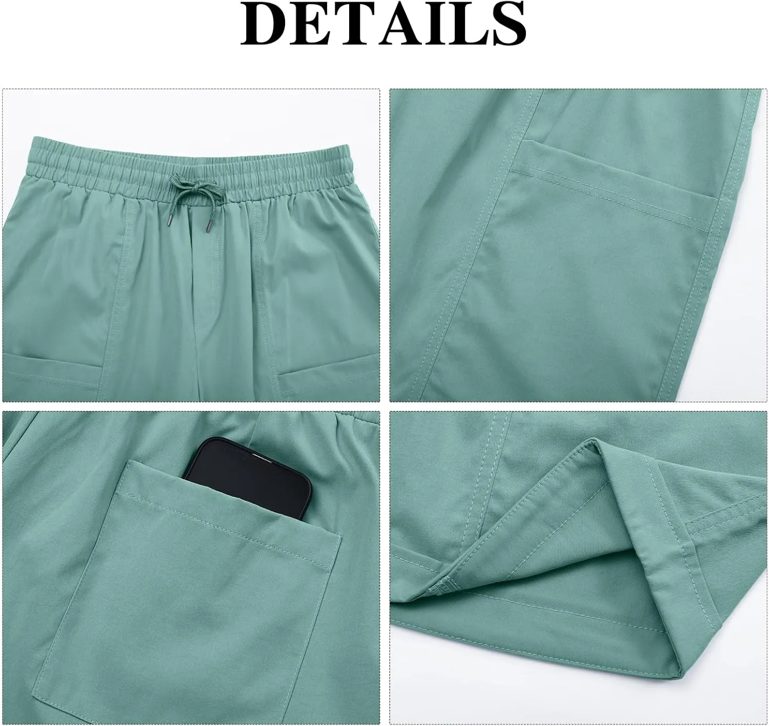 Oymyakon Women's Casual Cotton Shorts Summer Drawstring Elastic Waist Beach Shorts Comfy Pull On Shorts with Pockets