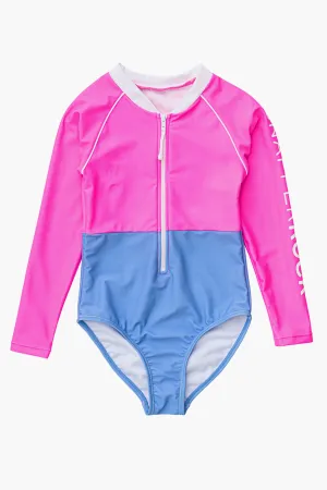 Snapper Rock Neon Queen Pink Long Sleeve Swimsuit