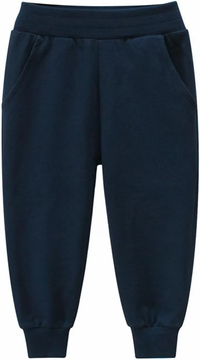 Unisex Toddlers Cotton Pull On Jogger Pants, Elastic Waist Stretch Pants, Baby Boy Girl Lightweight Sweatpants