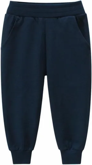 Unisex Toddlers Cotton Pull On Jogger Pants, Elastic Waist Stretch Pants, Baby Boy Girl Lightweight Sweatpants