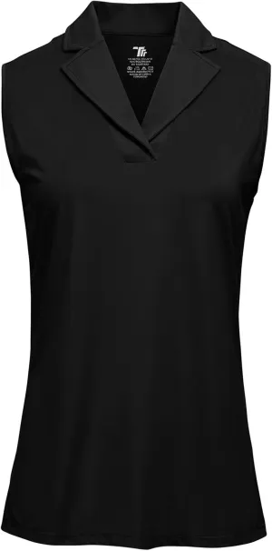 YSENTO Women's Sleeveless Golf Shirts Summer Fashion Cute Polo Tops UPF 50 Dry Fit Lapel Collar V Neck Clothes
